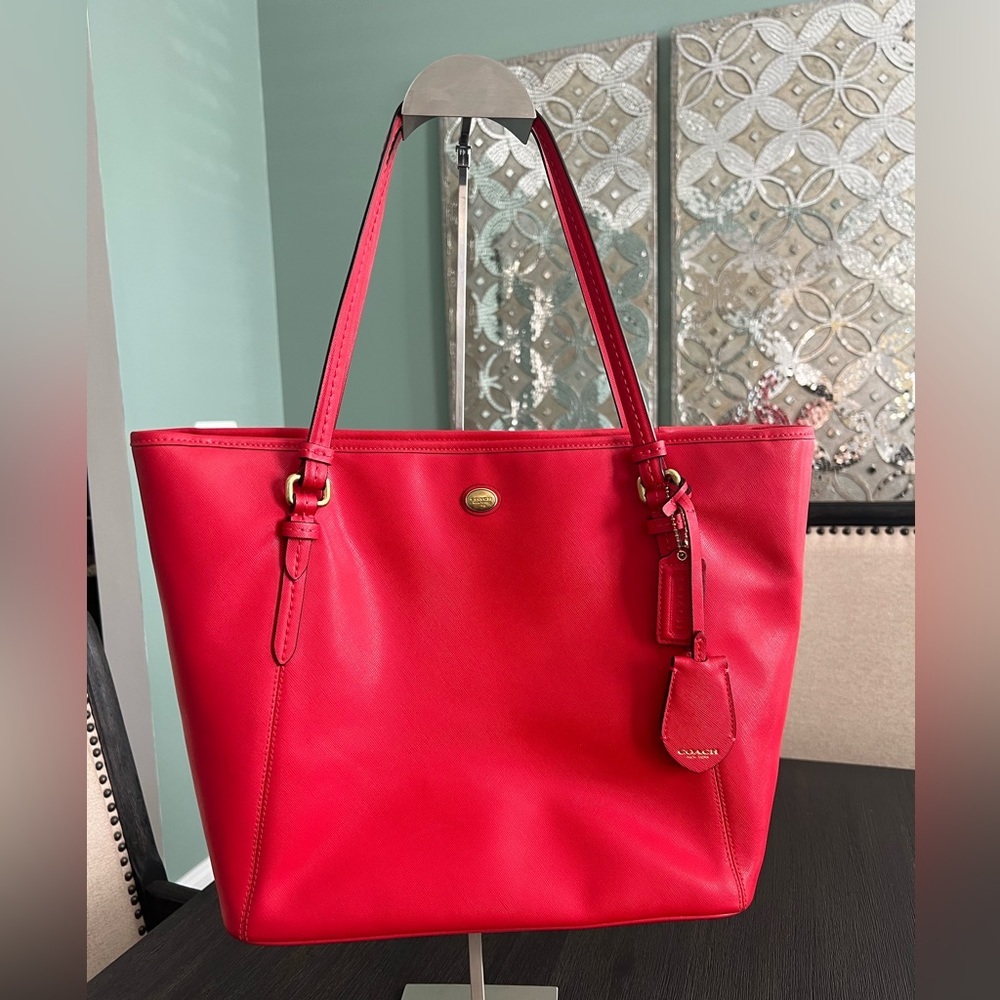 Coach Vibrant Red Tote Bag